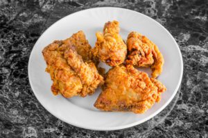 Fried chicken serving